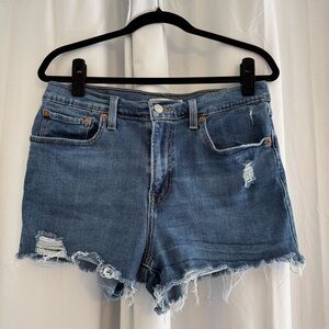 Levi’s 501 High Rise Distressed Cutoff Denim Shorts 31